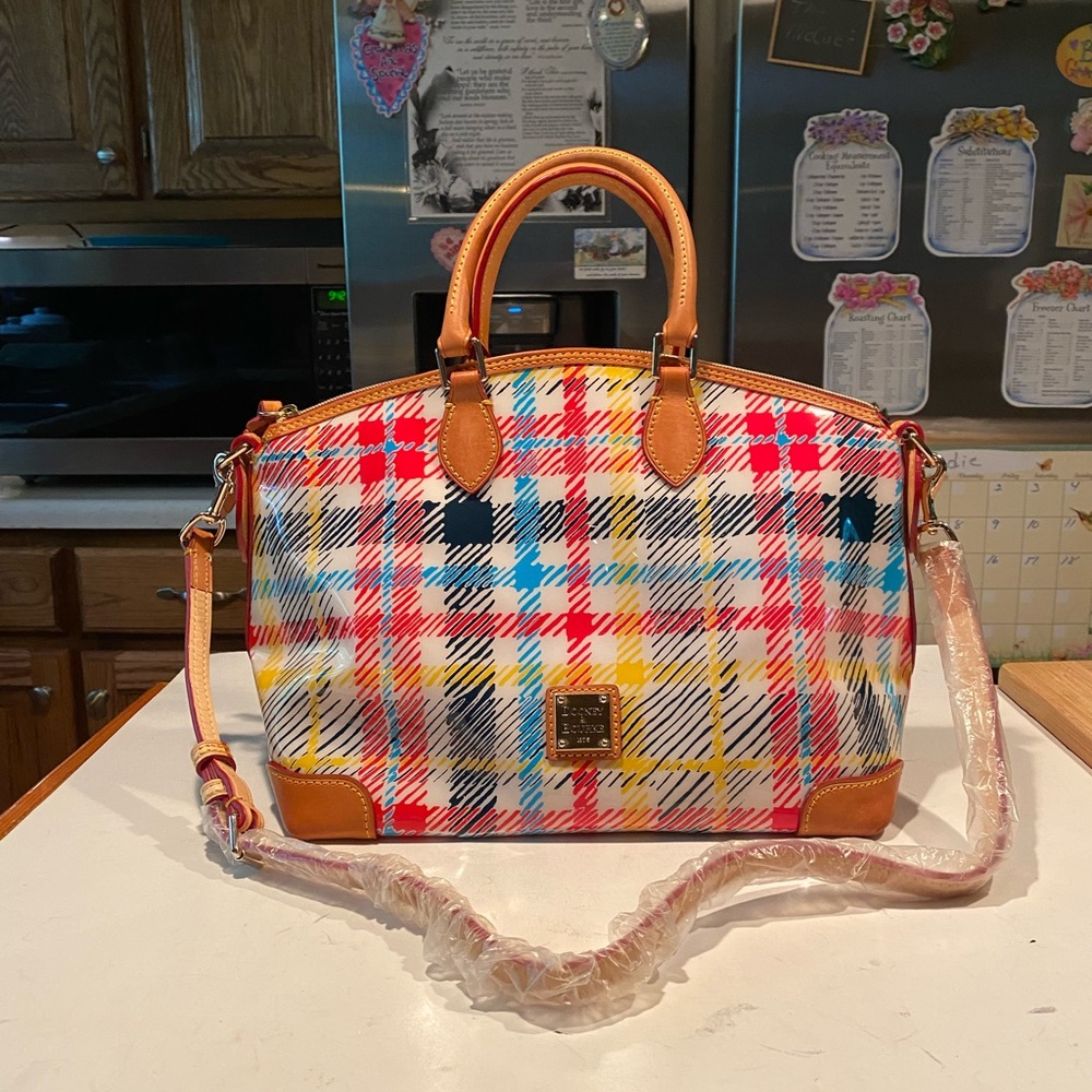 SOLD   Dooney Bourke Dome Chatham Multi Color Acrylic Leather Shoulderbag
